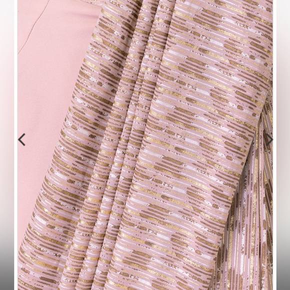 Blush Foil Striped Pre-Stitched XL Saree without blouse - Picture 4 of 6
